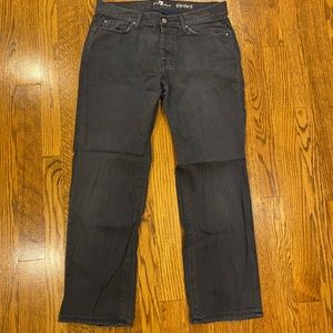 Men’s 7 for all mankind distressed grey standard jean, size 34
